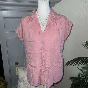 Old Navy Pink 100% Tencel Button-Down Shirt M